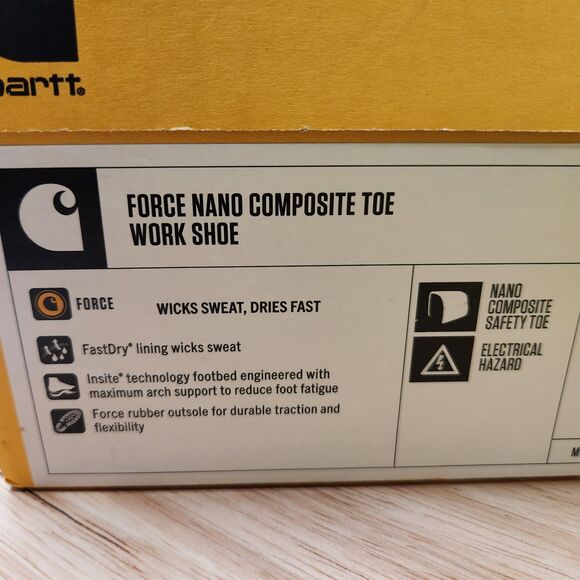 Carhartt Force Work Shoes – Men’s 8.5, Navy Blue, Composite Toe, Slip Resistant - Picture 10 of 12